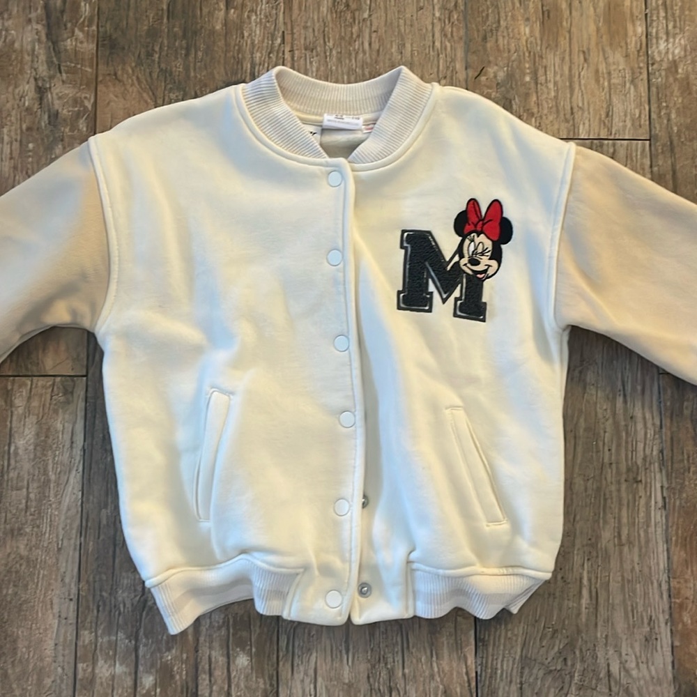 Zara Toddler Girl Minnie Mouse Varsity Sweater